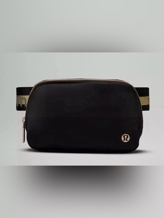 lululemon athletica Handbags - Lululemon 🖤 Black Gold White Opal Wordmark Everywhere Belt Fanny Bag 1L NEW
